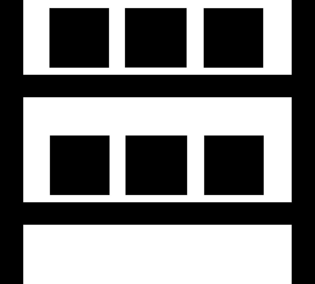 Shelves with boxes icon or symbol. vector