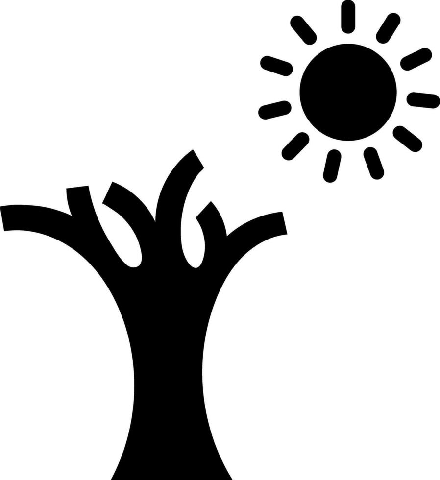 plano estilo seco árbol o caliente clima icono. vector