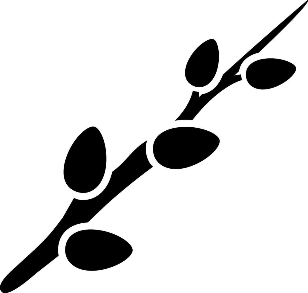 Catkin glyph icon in flat style. vector