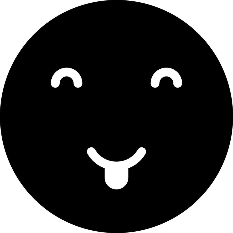 Illustration of tongue out face emotion icon. vector