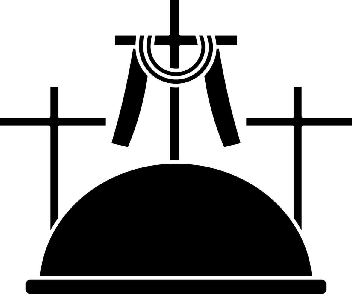 Black and White calvary icon or symbol. vector