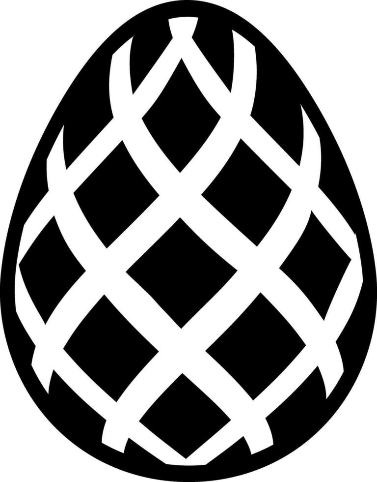 Black and White illustration of easter egg icon. vector