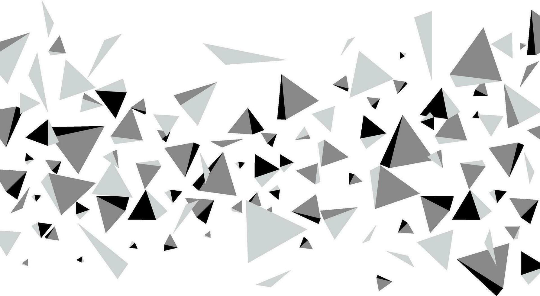 Grey flying triangles abstract elements. vector