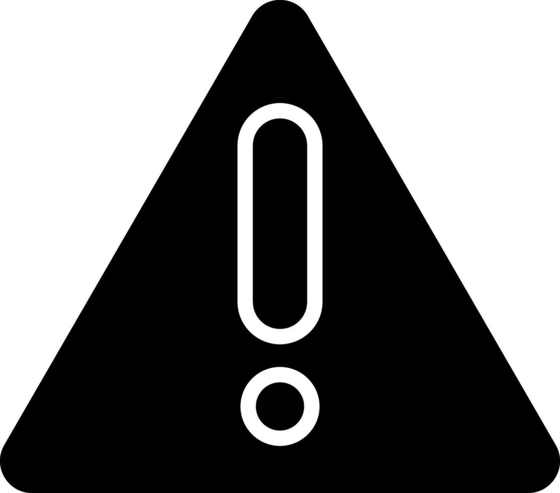 Glyph alert icon in Black and White color. vector