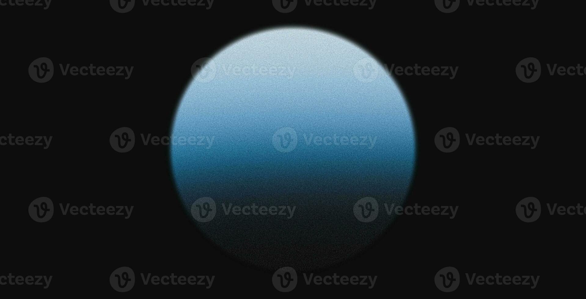 Glowing blue gradient sphere on black background, moon rise abstract grainy noise texture effect poster design photo