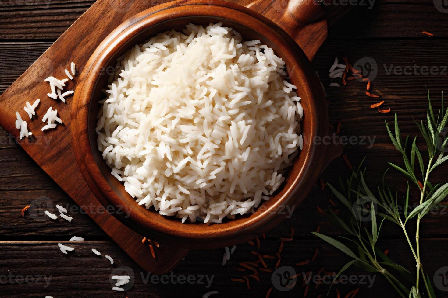 vegetariano orgánico comida comida asiático dieta blanco arroz sano grano. generativo ai. foto