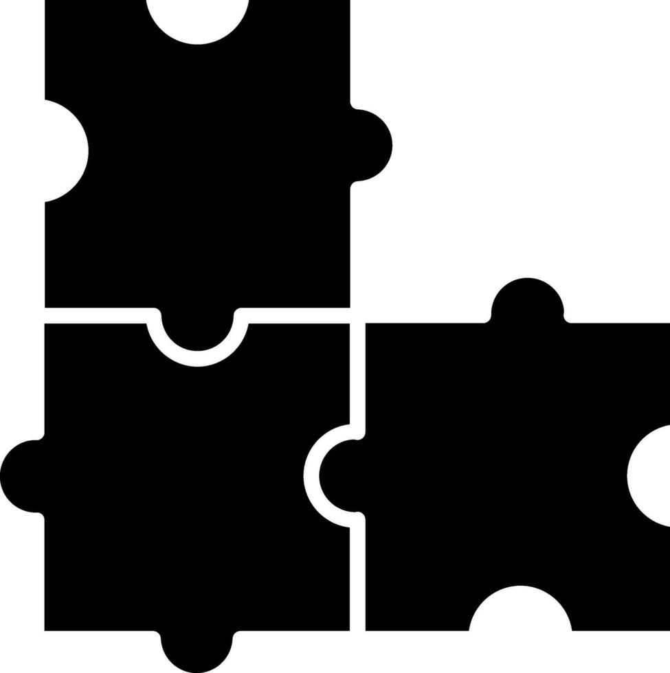 Jigsaw Puzzle Icon In Black And White Color. vector
