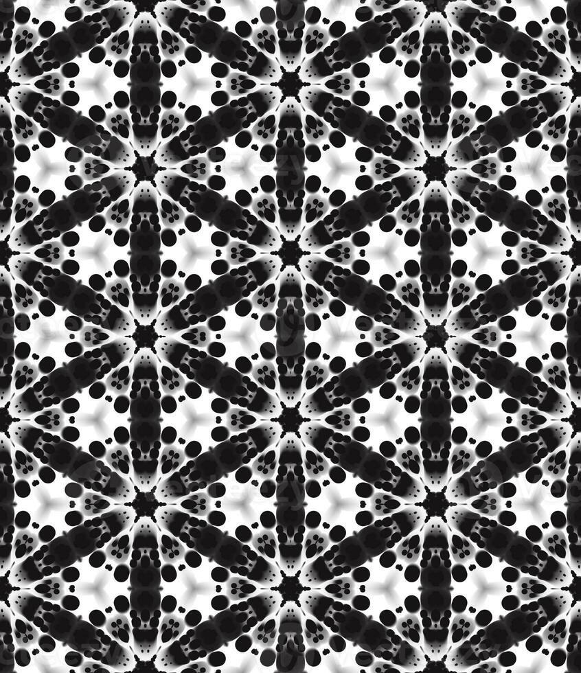 Black and White Flower Cross Abstract lines Folk Pattern Background photo