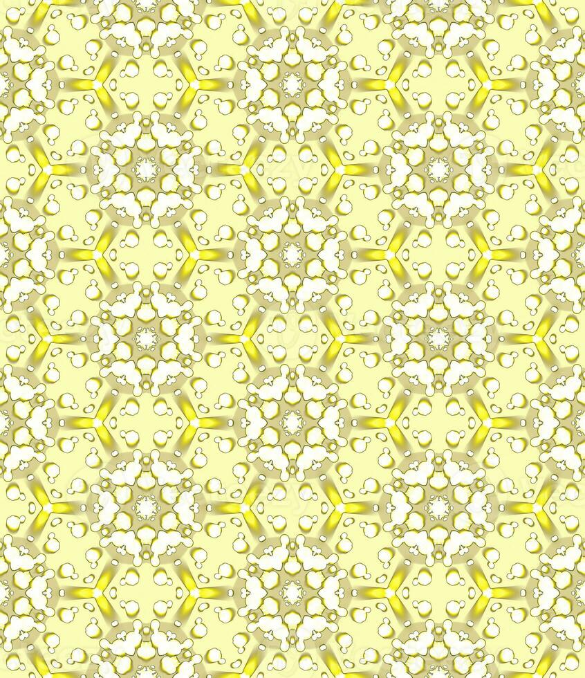 White Yellow Blooming Flower Pattern on Yellow Background photo