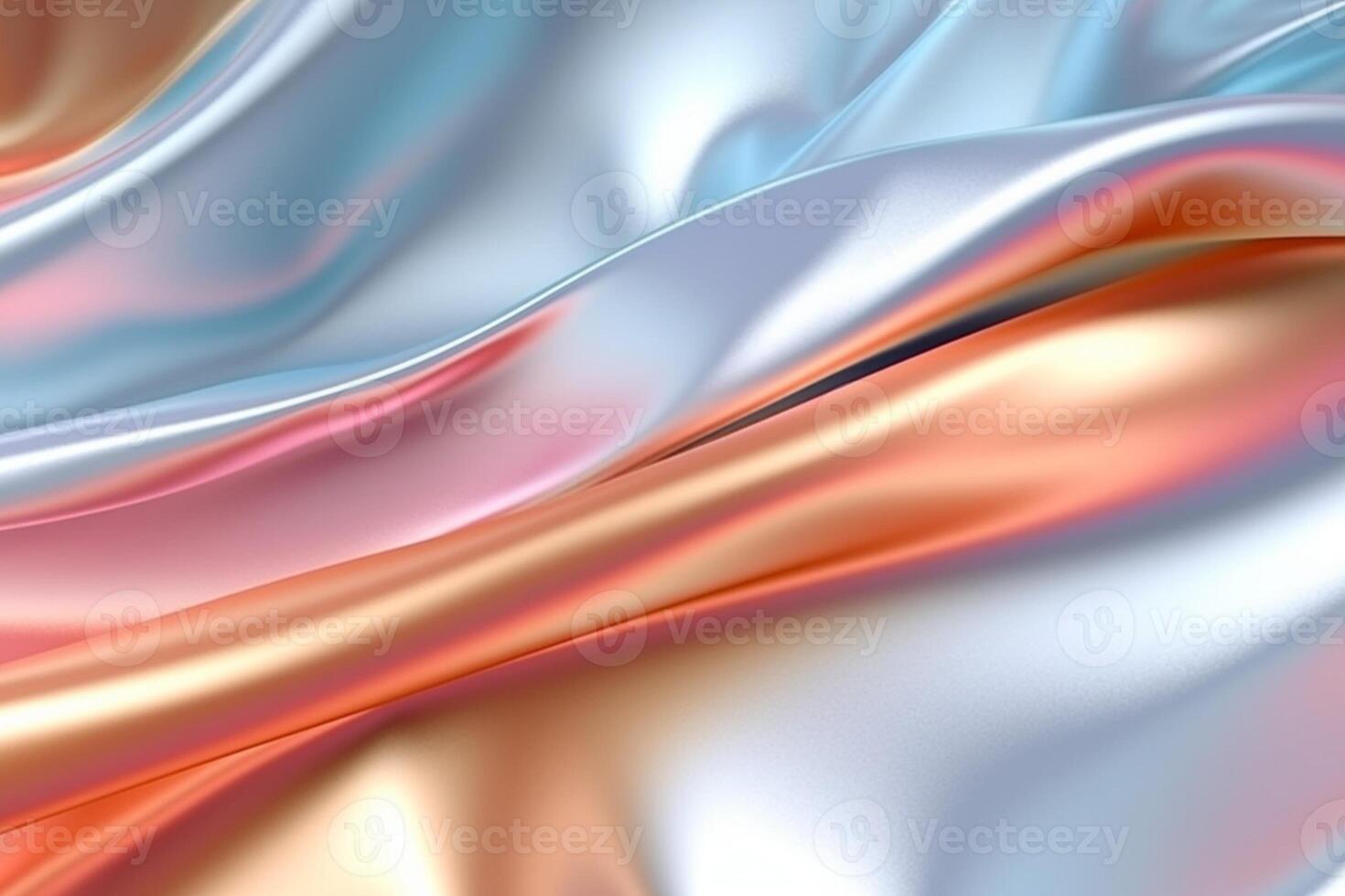 Abstract Holographic Background With Colorful Pastel Waves Stock