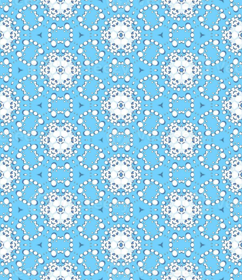 Crystal Diamond Blue Bloom Flower Abstract Pattern on Blue Background photo