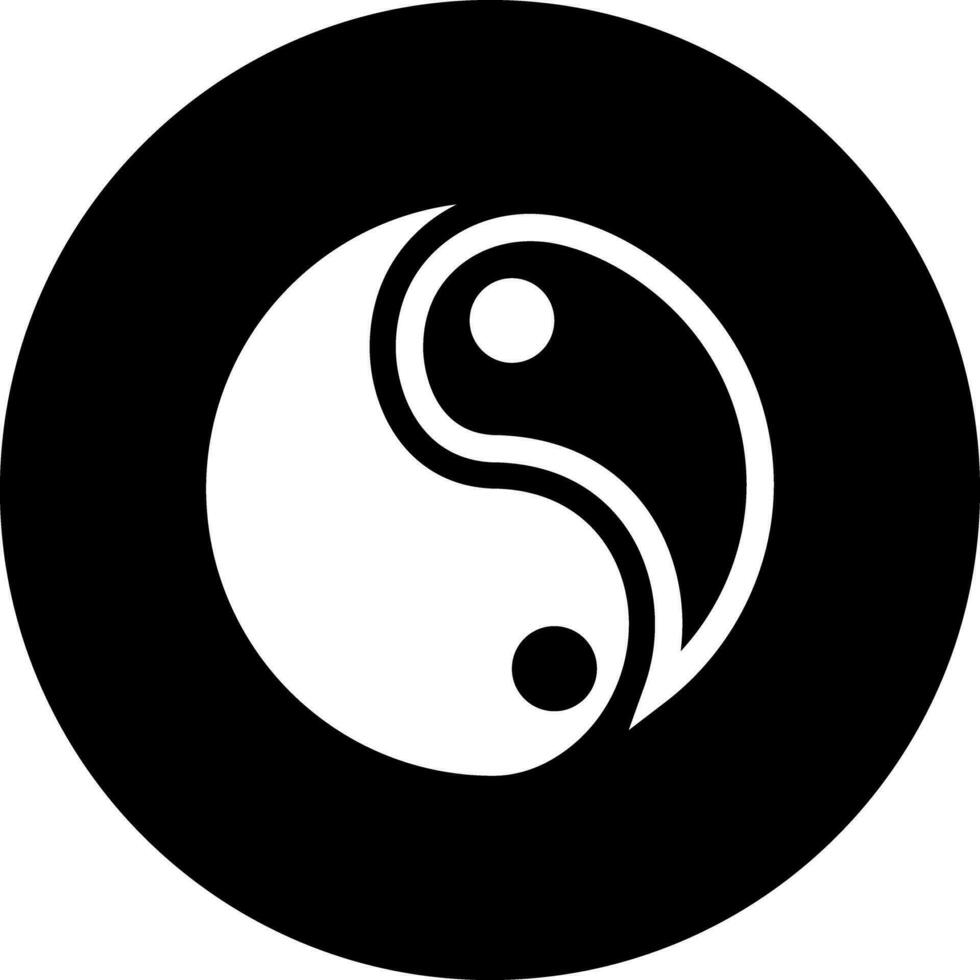 Black and White illustration of yin yang icon. vector