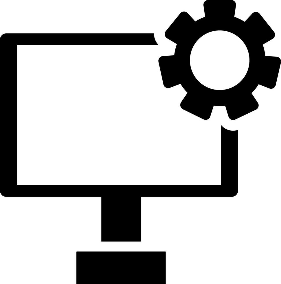 Flat style computer setting icon. vector