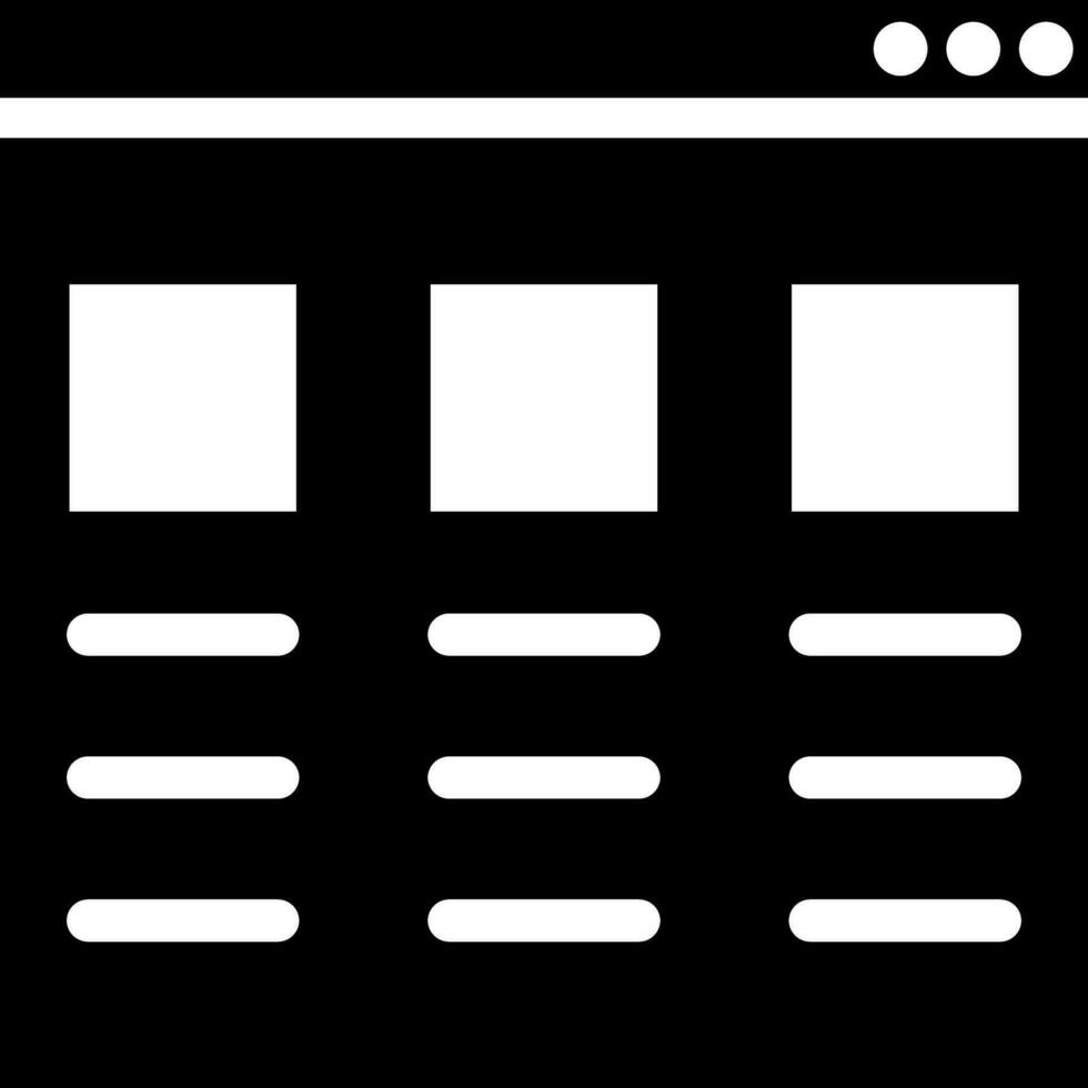 Black and White illustration of browser windows icon. vector