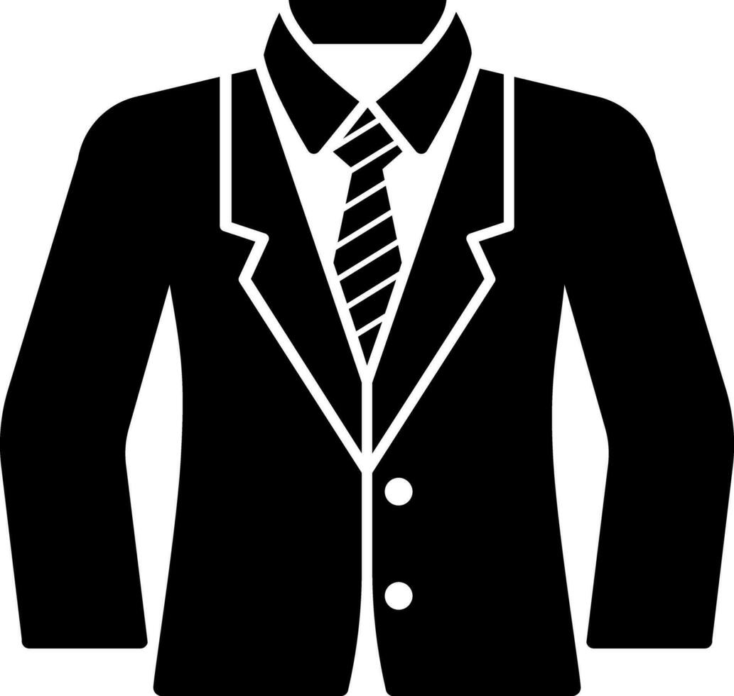 formato traje icono en negro y blanco color. vector