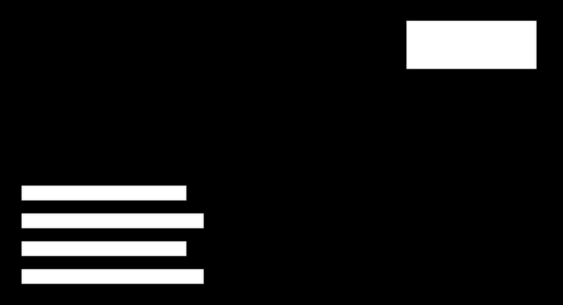 Front view of envelope in Black and White color. vector