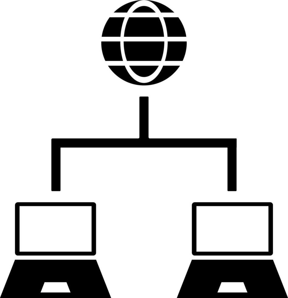Internet connected laptops icon. vector