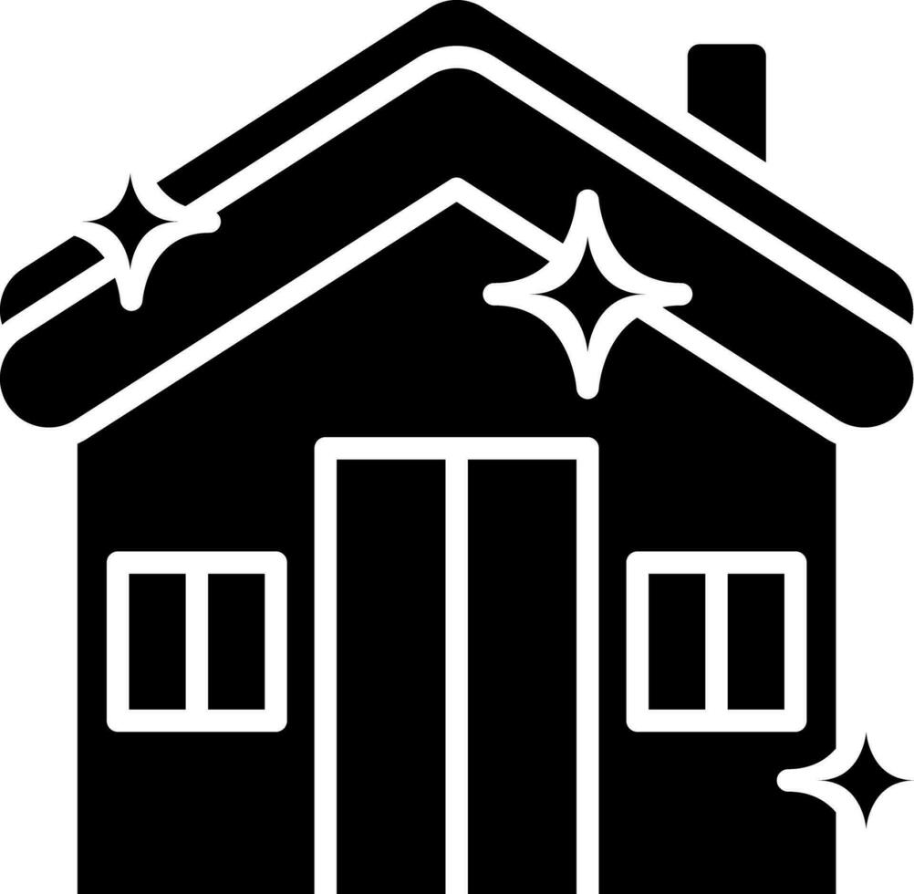 Glyph illustration of clean house icon. vector