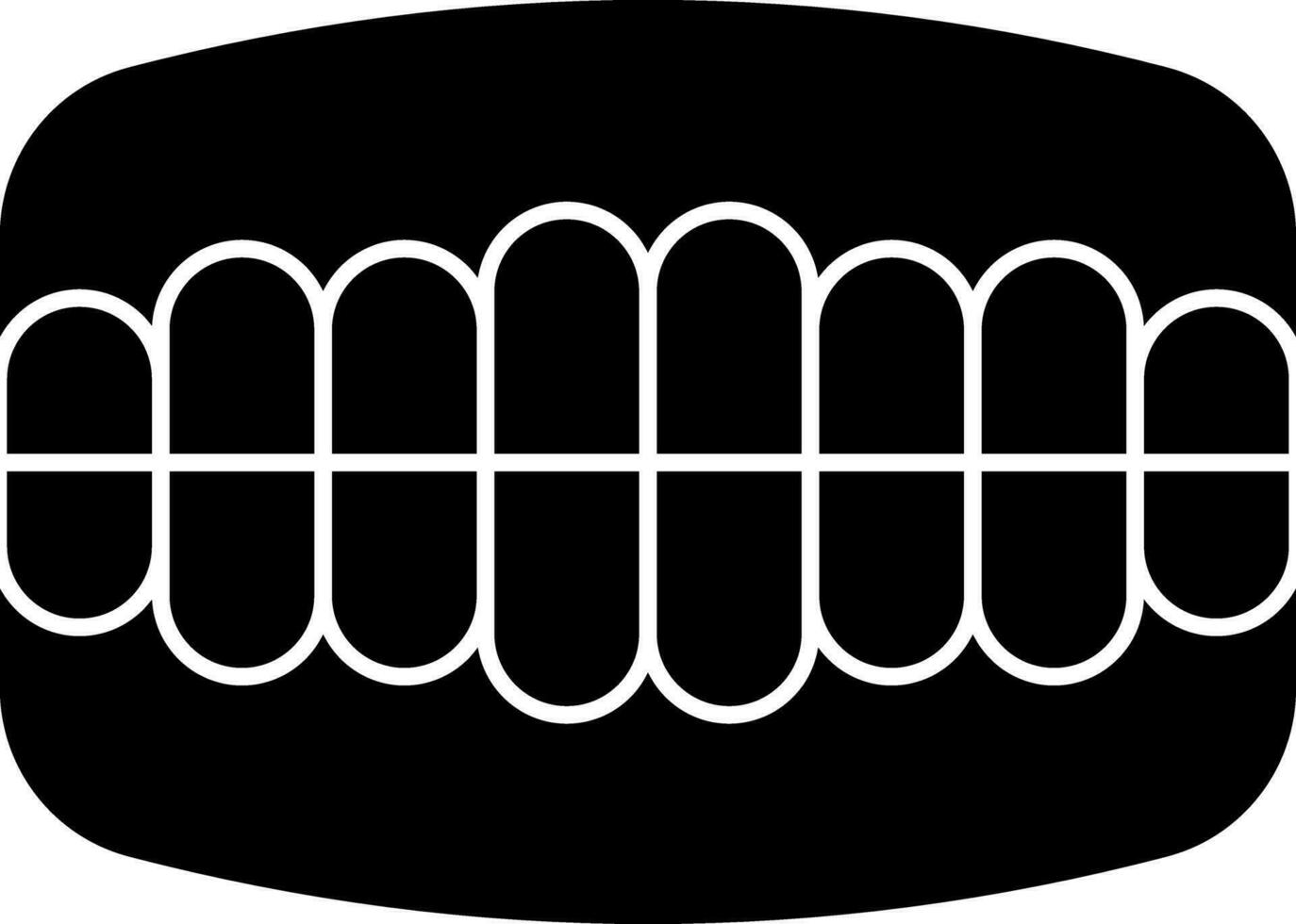 Black and White teeth braces in flat style. vector