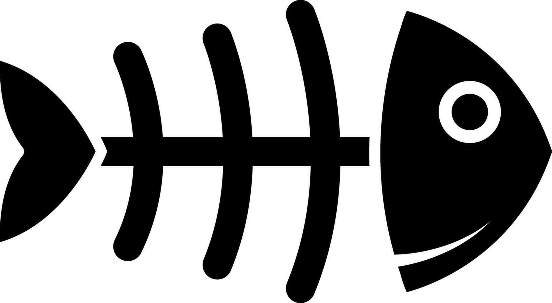 Fish skeleton icon or symbol. vector