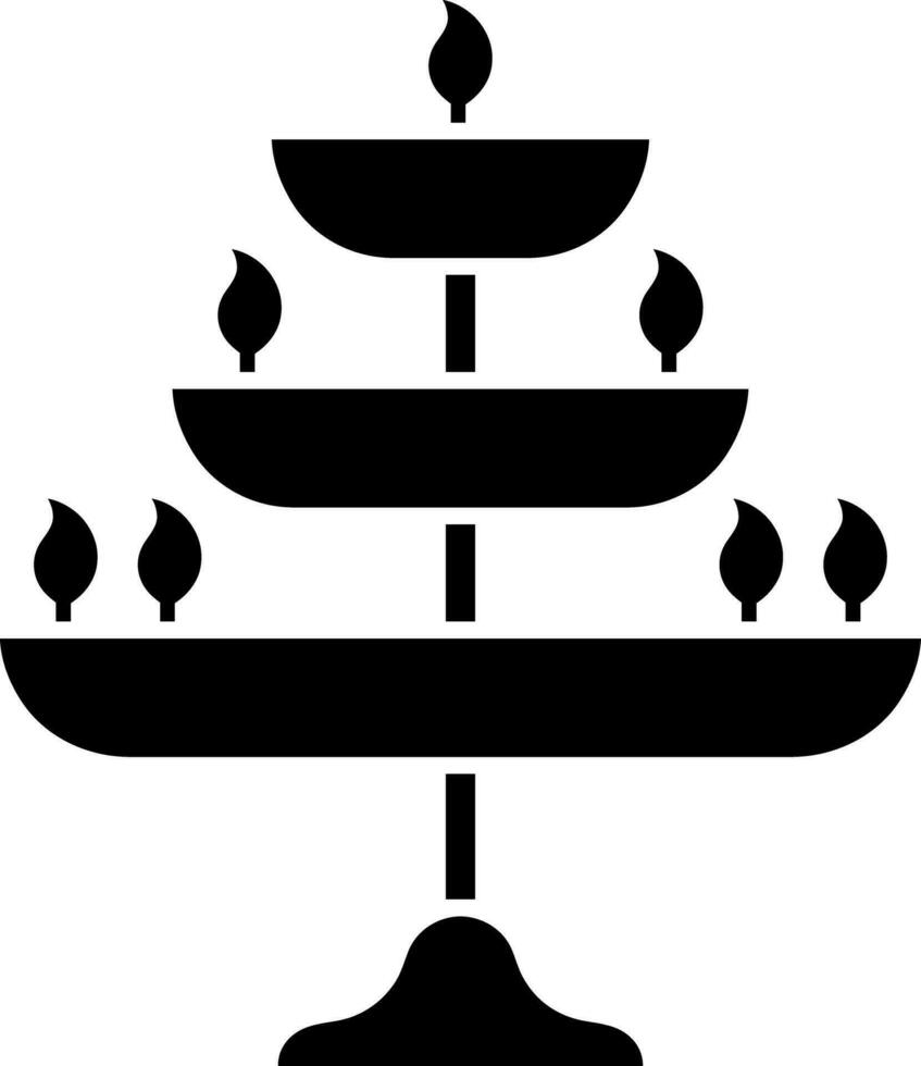 Black and White illustration of candelabrum icon. vector