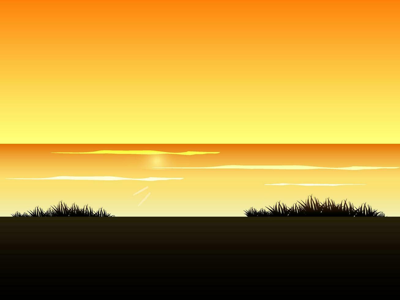 hermosa paisaje en brillante amarillo color antecedentes. vector