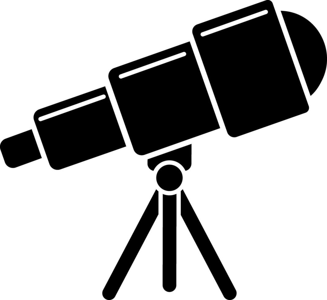 Illustration of black telescope in flat style. vector