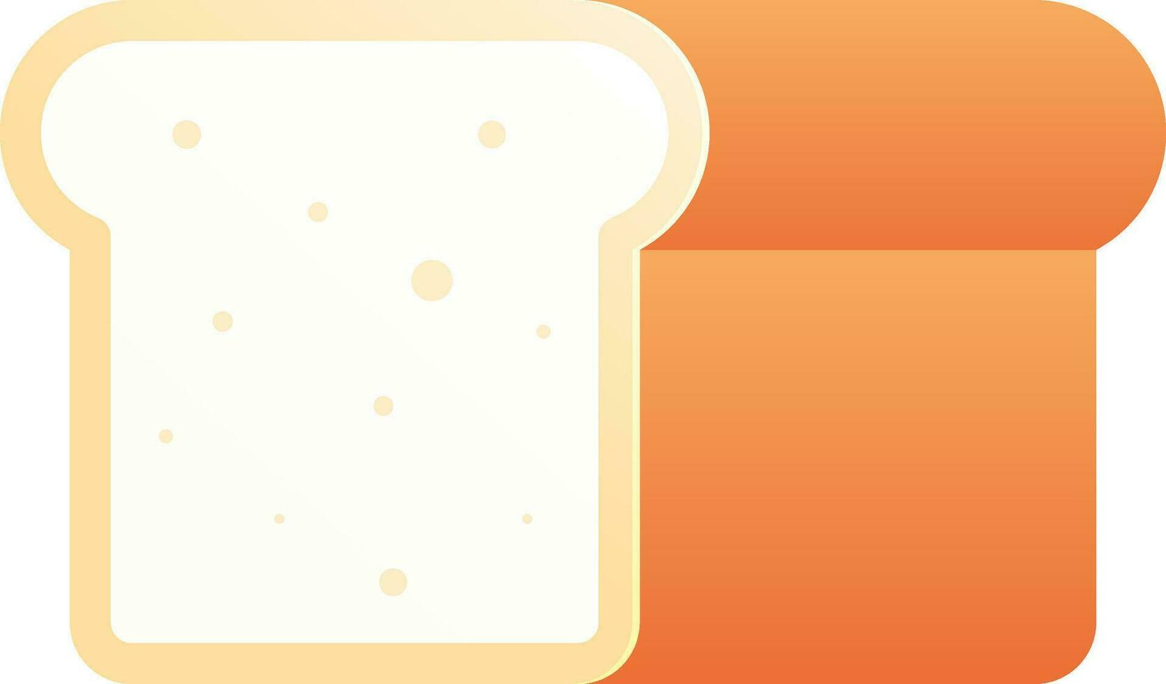 3D bread slice in orange color. vector