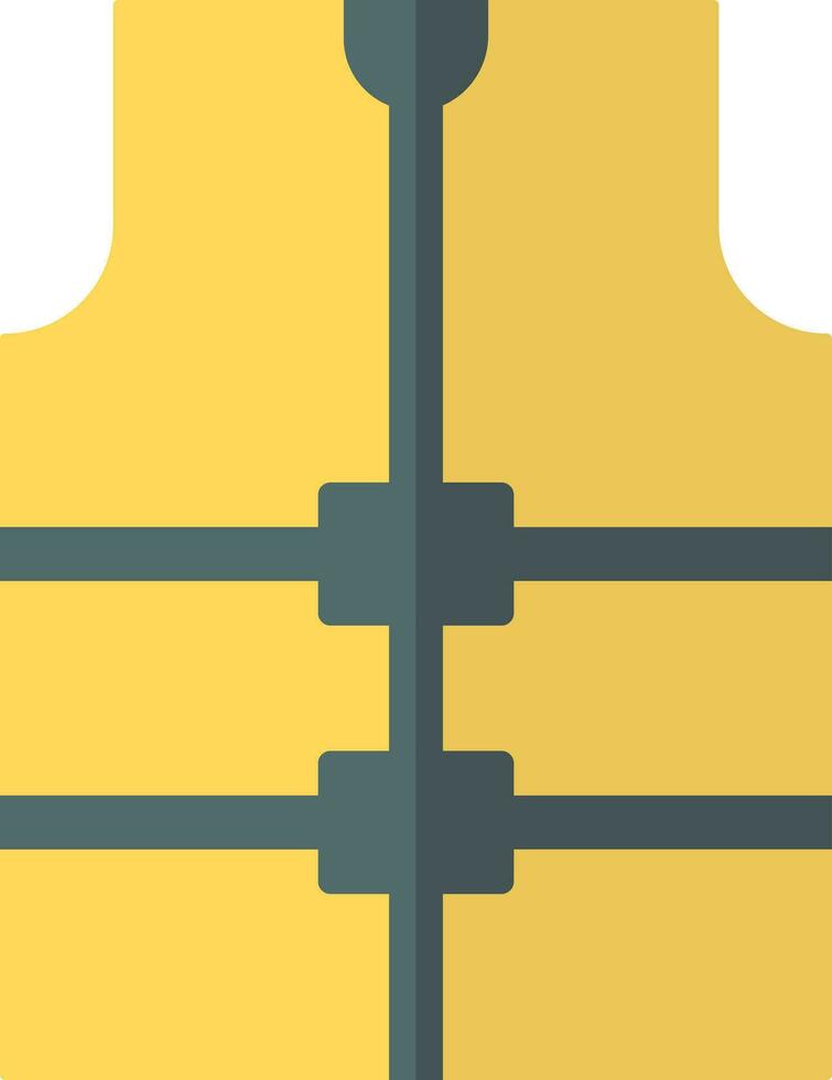Safety jacket icon in yellow and gray color. vector