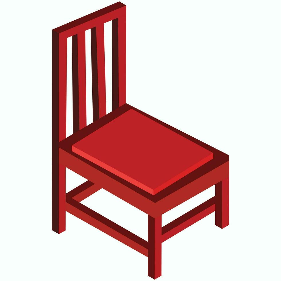 Flat illustration of isometric chair element. vector