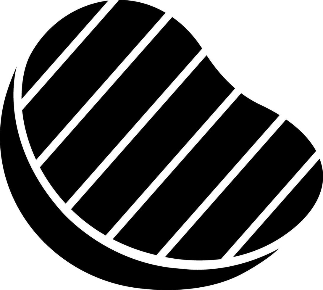 Black and White steak icon in flat style. vector