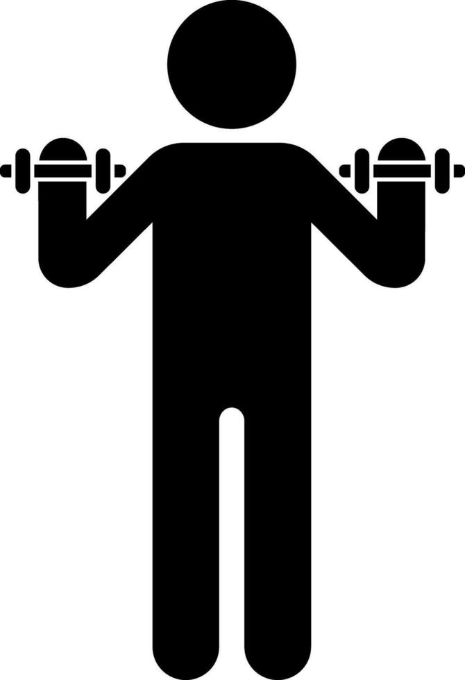 Man doing weightlifting exercise icon. vector