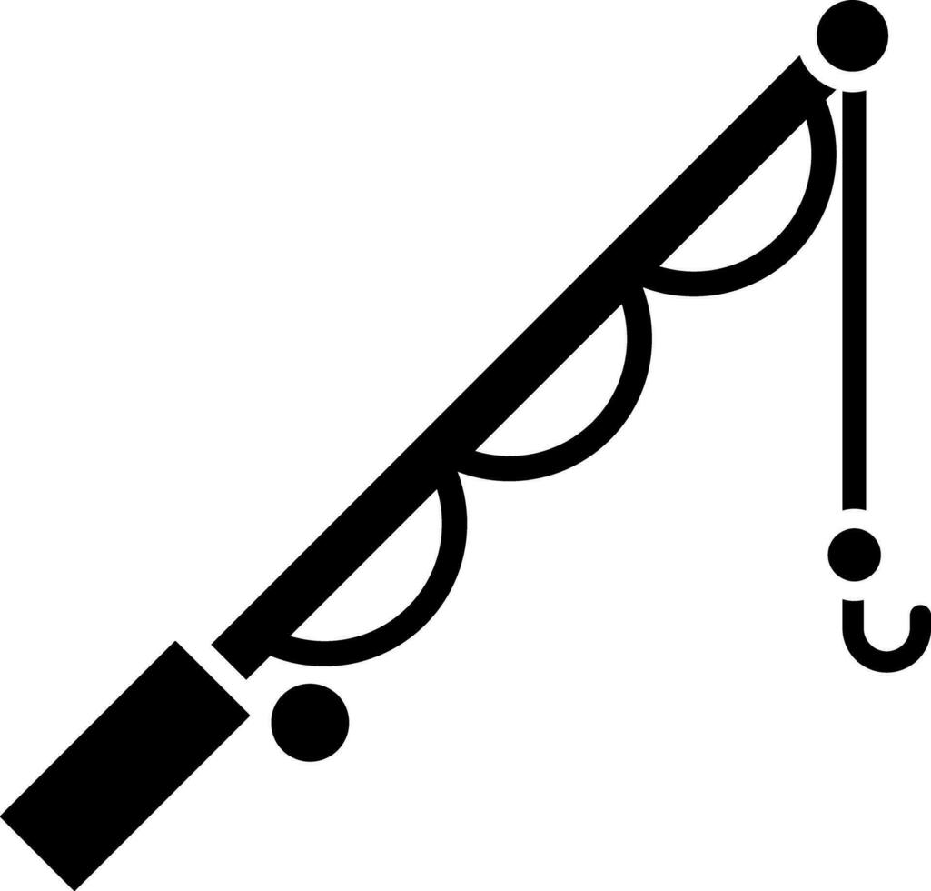 Fishing rod icon in flat style. vector