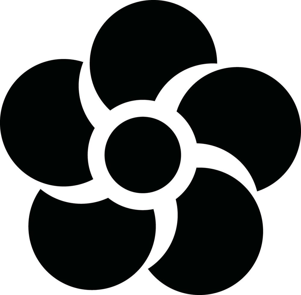 creativo flor icono en negro y blanco color. vector