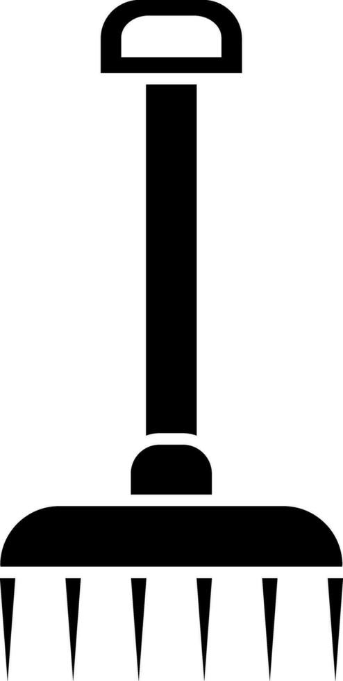 Isolated black rake icon in flat style. vector
