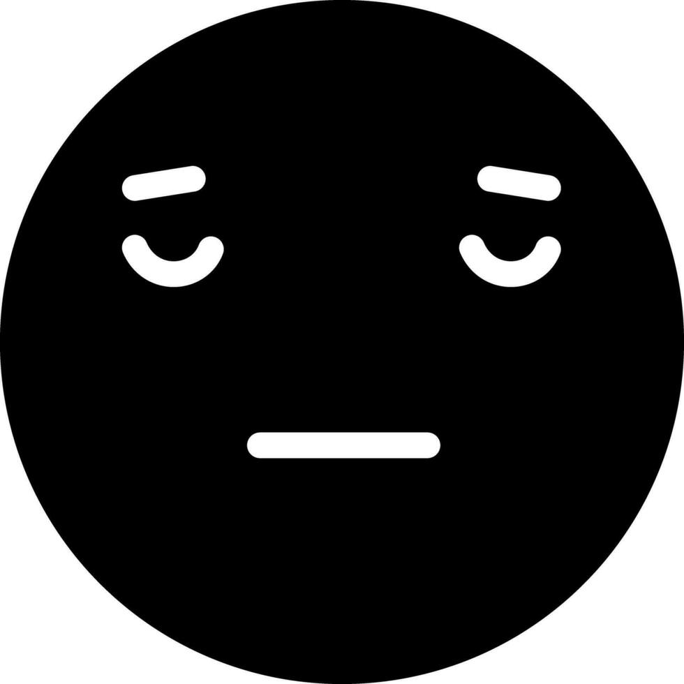 Illustration of sad emotion face glyph icon. vector