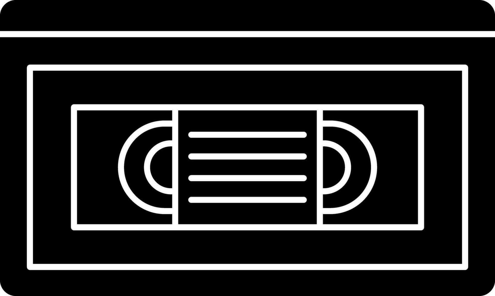 VHS Video Home System icon in Black and White color. vector