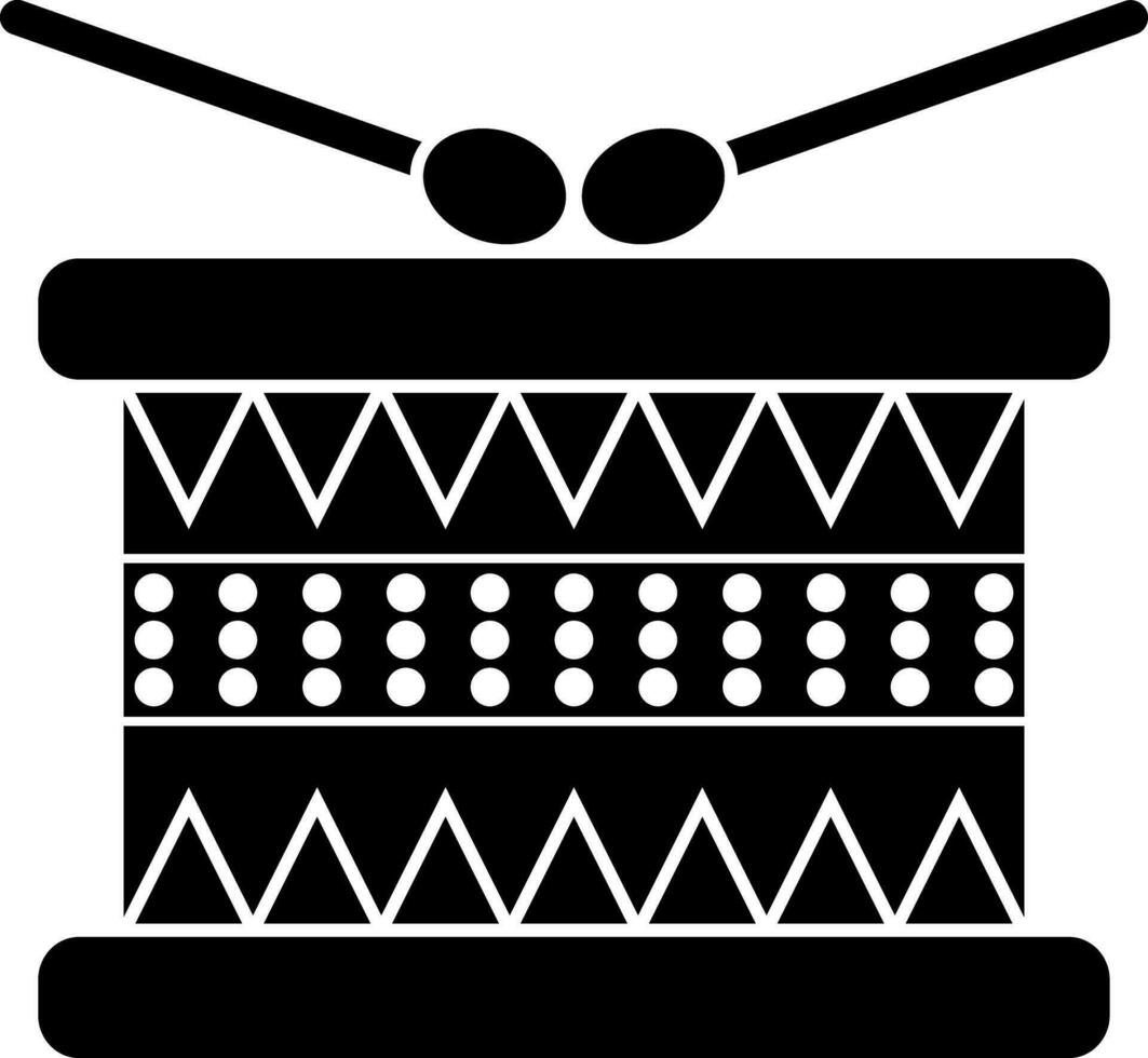 Drum with stick icon or symbol. vector
