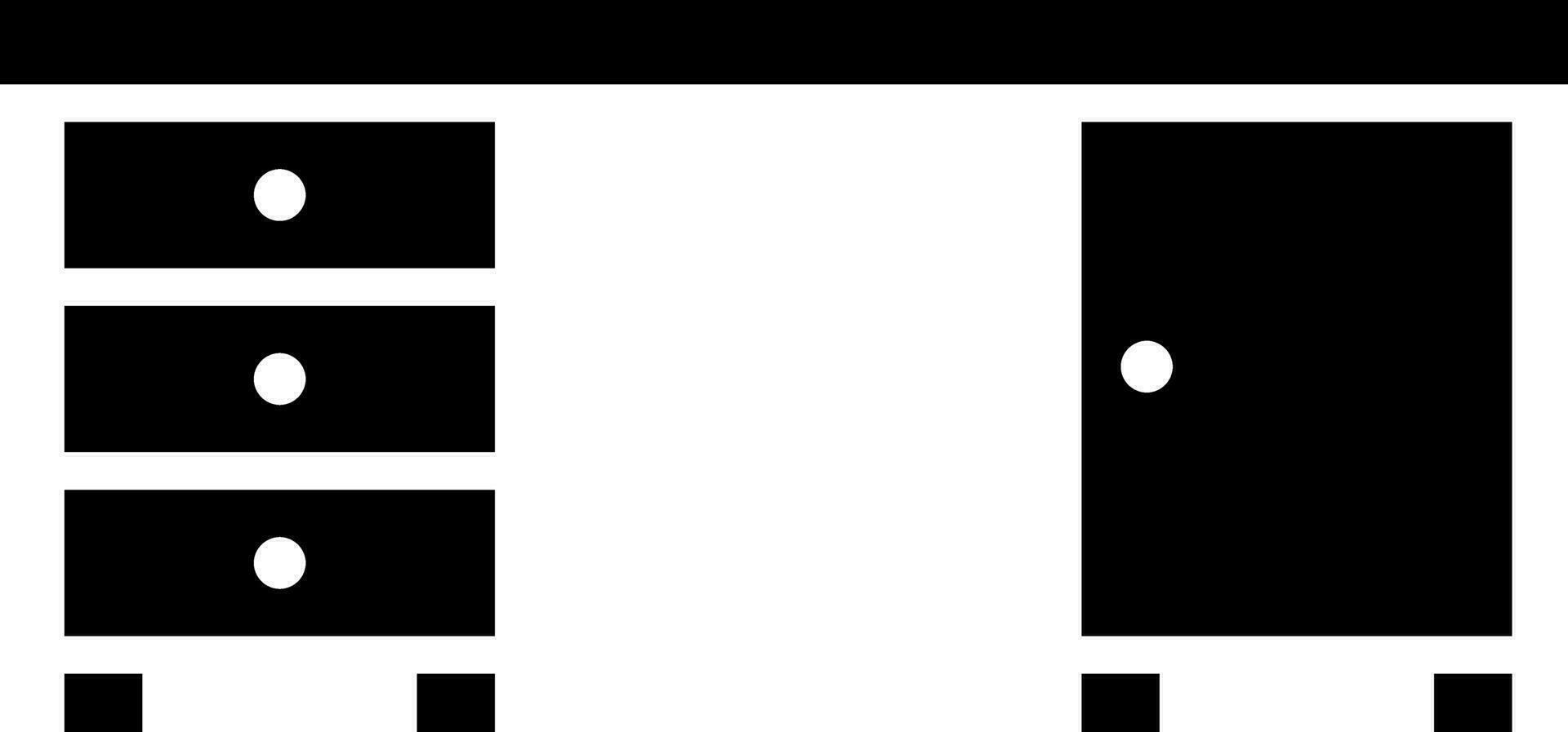 Desk drawer glyph icon or symbol. vector