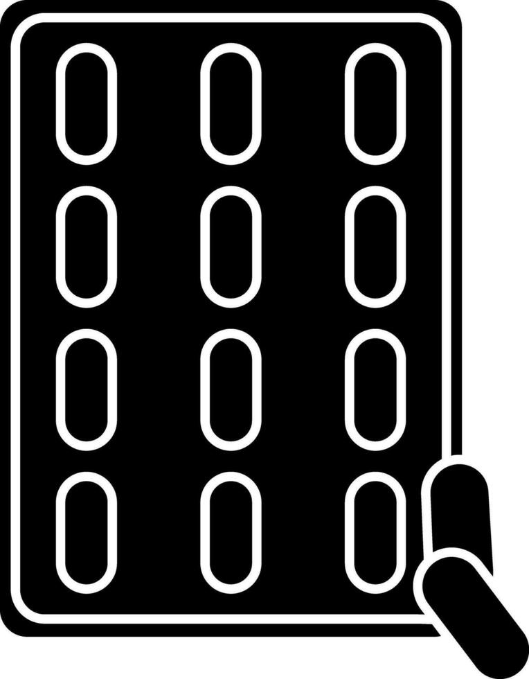 Vector illustration of tablet of capsule icon.