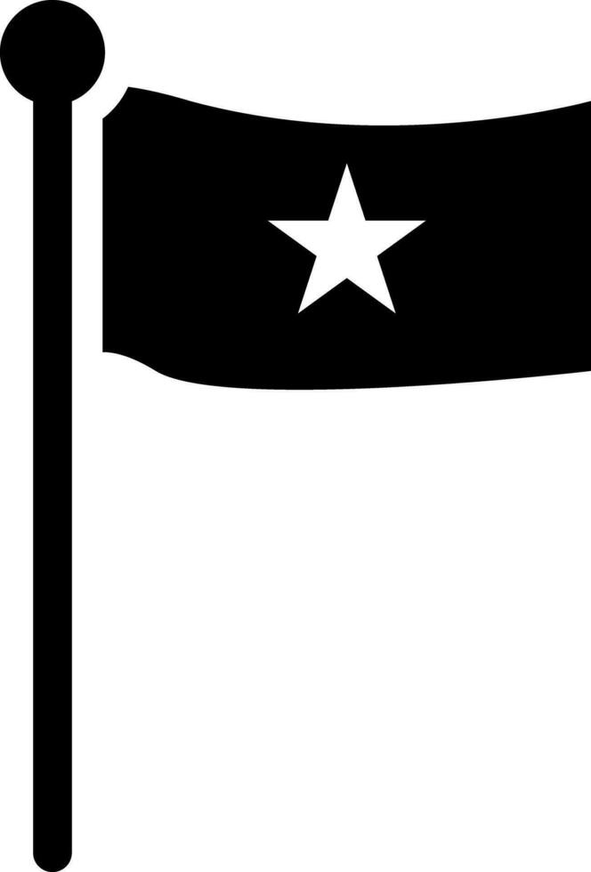 Glyph icon or symbol of flag in black color. vector