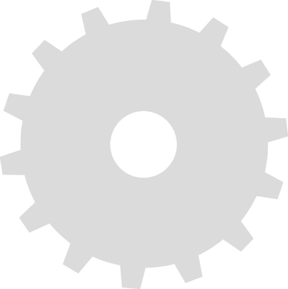 Isolated illustration of cogwheel in gray color. vector