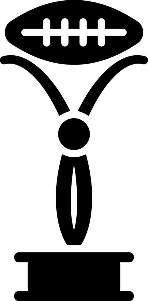Glyph icon of rugby trophy in Black and White color. vector