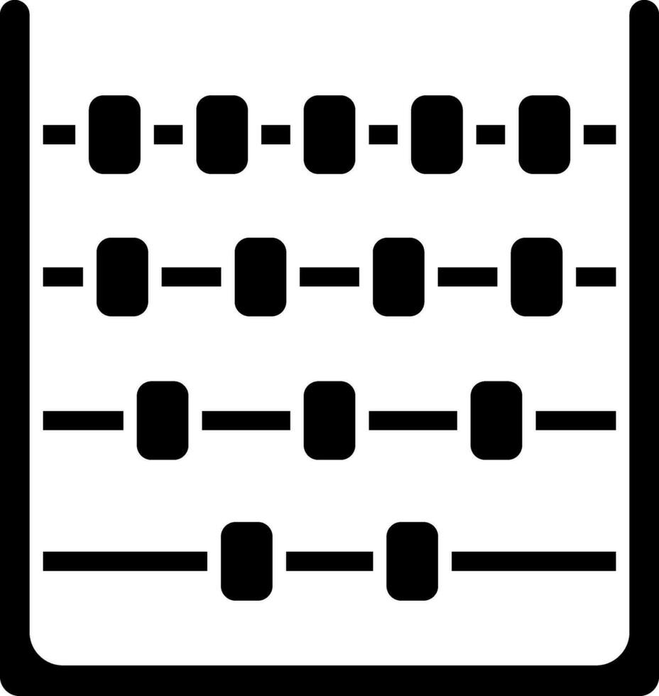 Black and White abacus icon or symbol. vector