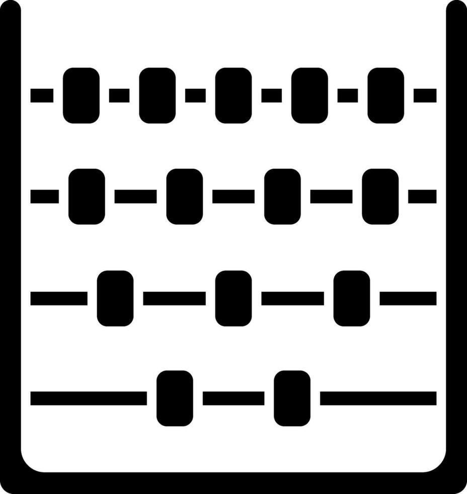 Black and White abacus icon or symbol. vector