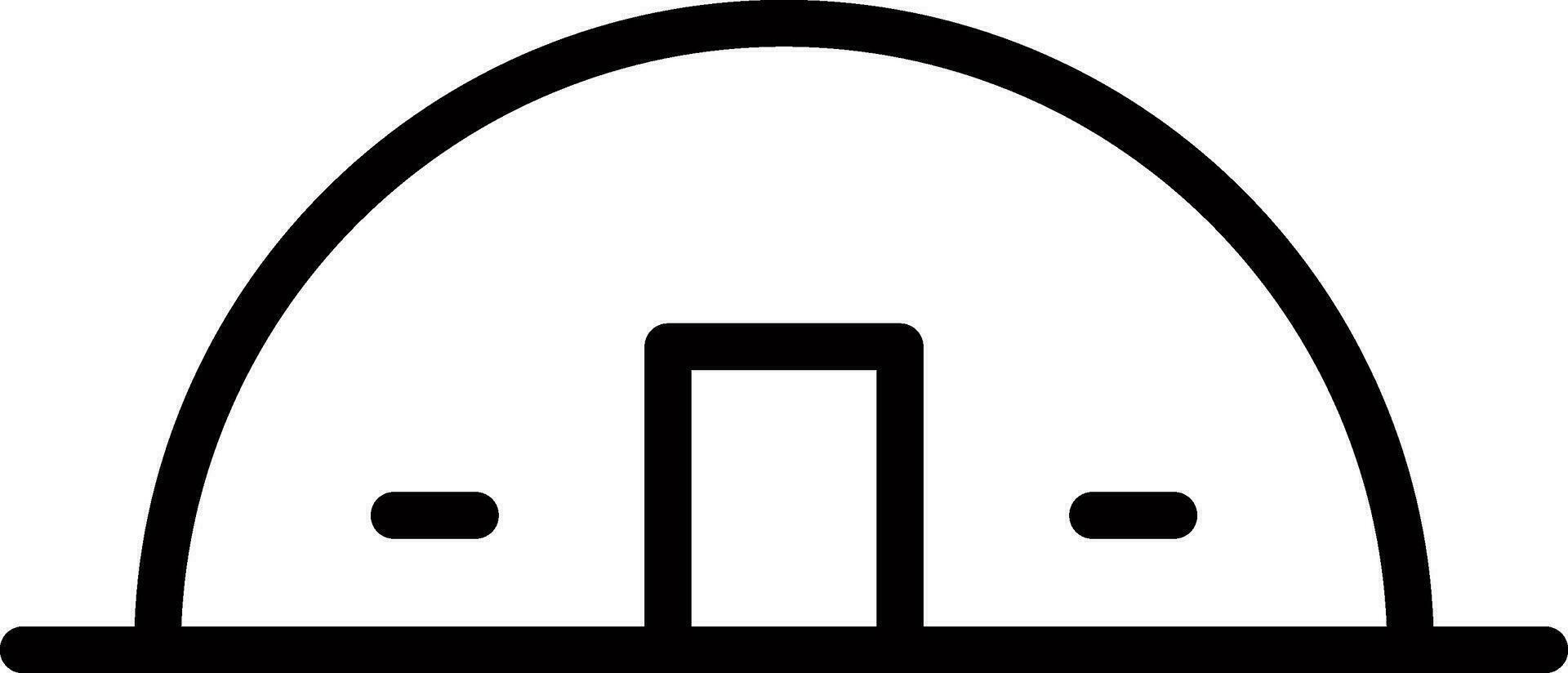 Aircraft hanger icon in line art. vector