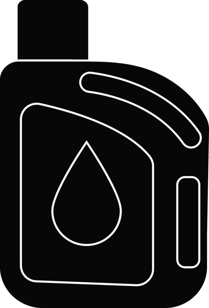 Illustration of jerrycan in black color. vector
