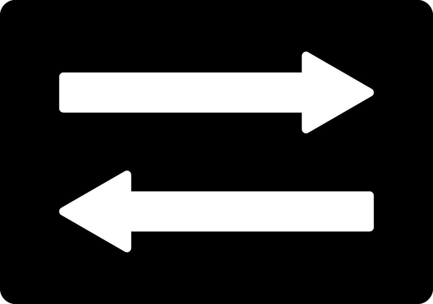 Two way sign board icon in flat style. vector