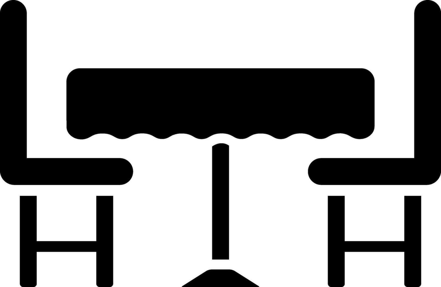 Dining table icon in Black and White color. vector