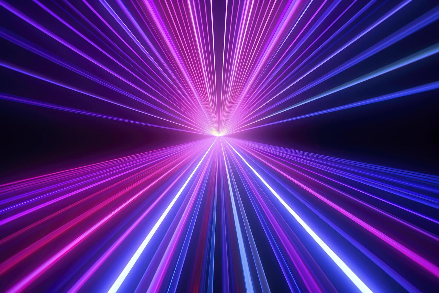 3d render, abstract simple neon background, ultra violet rays, blue and pink glowing lines, cyber network data, speed of light, space, and time strings. photo